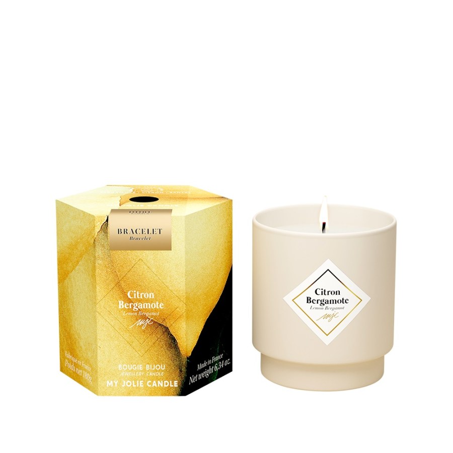 My Jolie Candle Vonná svíčka 36h s náramkem Gold Les Surprenantes Citronový bergamot 320280 - Náramky