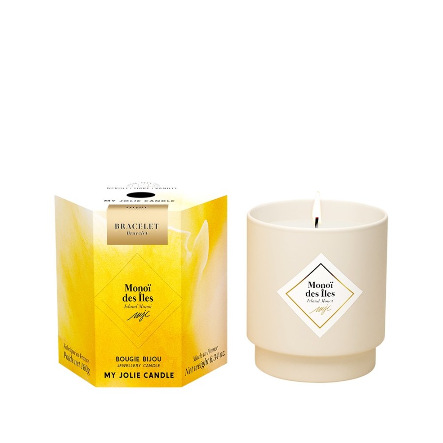 My Jolie Candle Vonná svíčka 36h s náramkem Gold Les Surprenantes Ostrov Monoi 320279 - Náramky