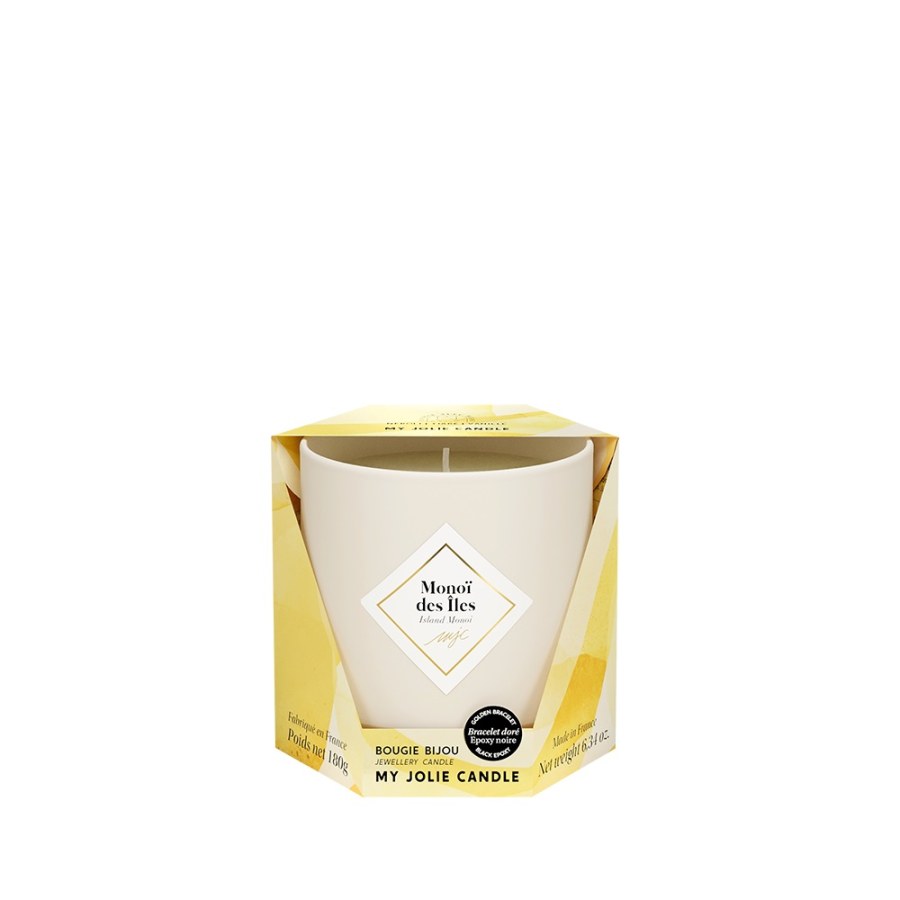 My Jolie Candle Vonná svíčka 36h s náramkem Black Les Essentielles Ostrov Monoi 320327 - Náramky