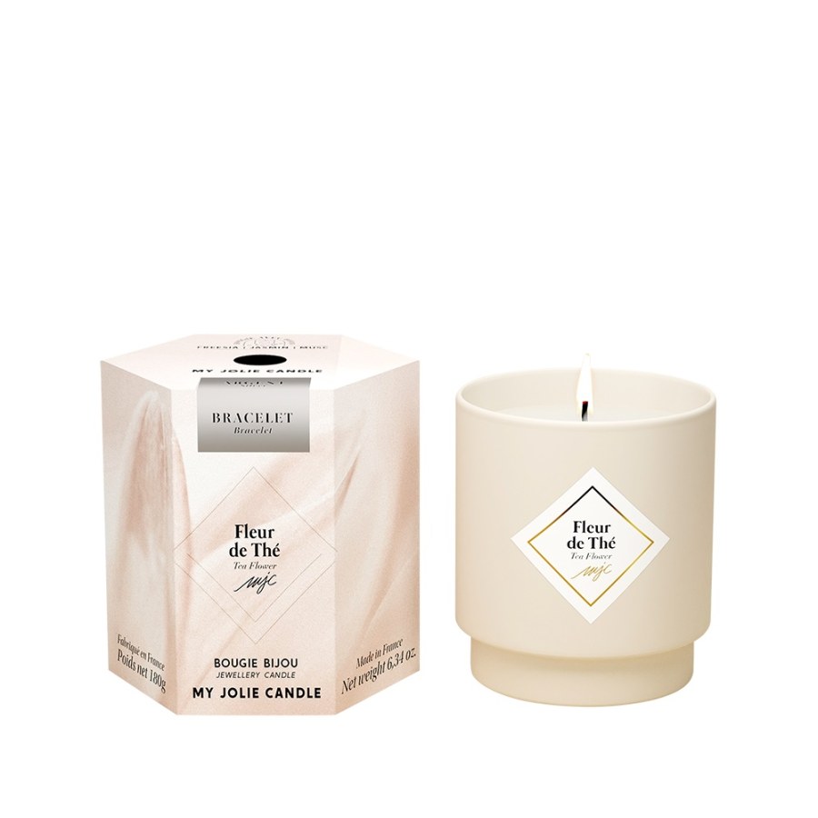 My Jolie Candle Vonná svíčka 36h s náramkem Silver Les Surprenantes Čajovníkový květ 320284 - Náramky