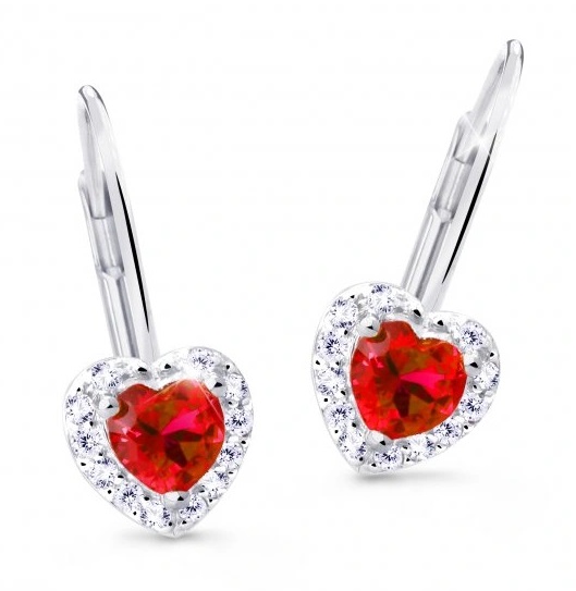 Cutie Jewellery Něžné náušnice s třpytivými zirkony Z8015-55-X-2 červená - Náušnice Visací náušnice