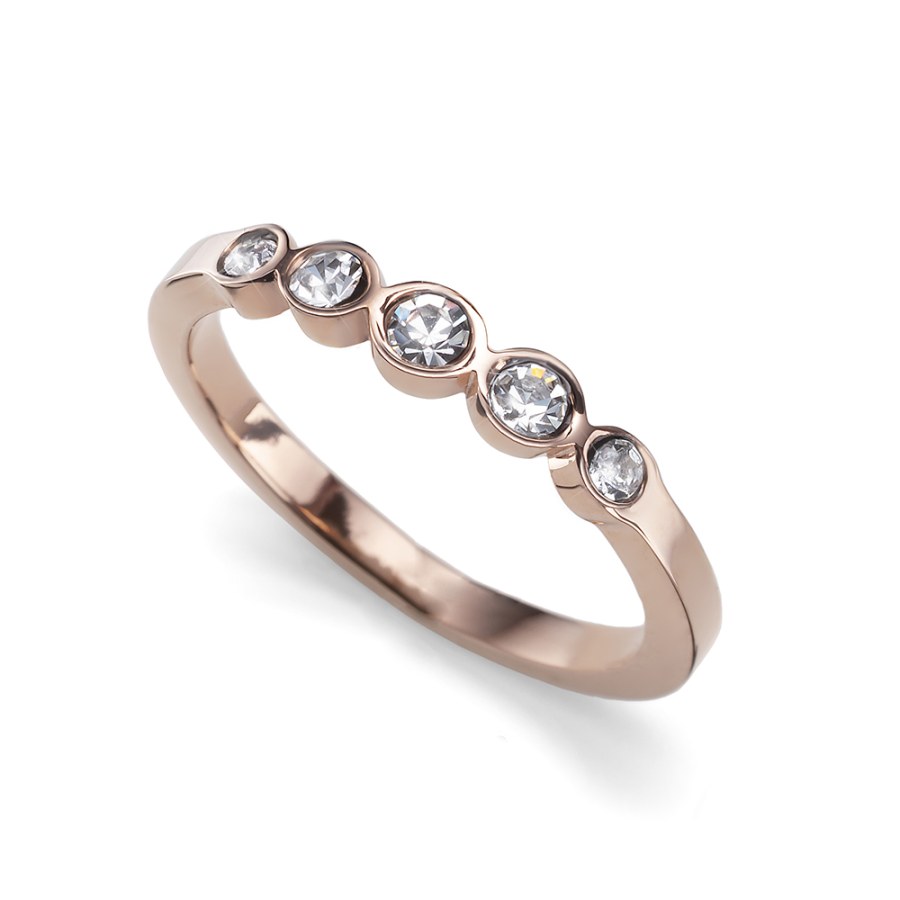 Oliver Weber Elegantní bronzový prsten s čirými krystaly Change 41165 57 mm
