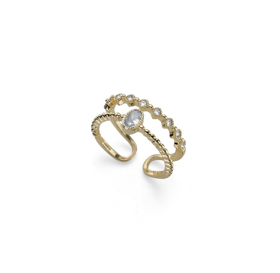 Oliver Weber Elegantní pozlacený prsten Tiana 41213G M (53 - 55 mm) - Prsteny Otevřené prsteny