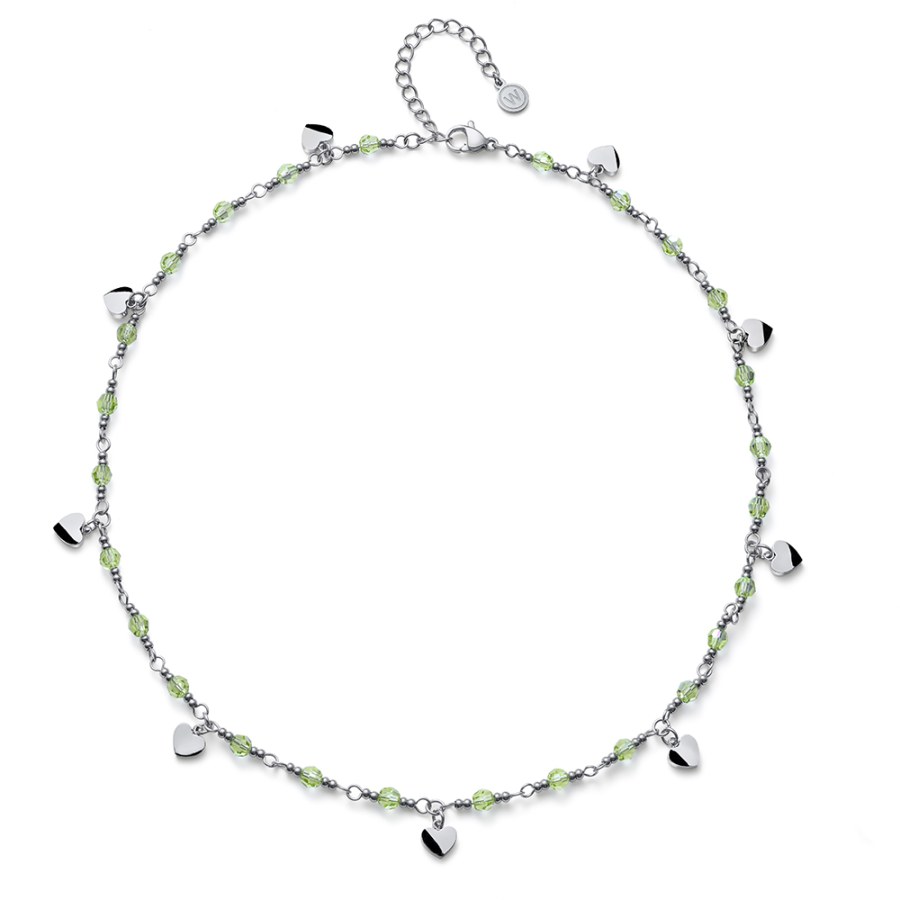 Oliver Weber Jemný ocelový náhrdelník s korálky Freak 12262 GRE - Náhrdelníky