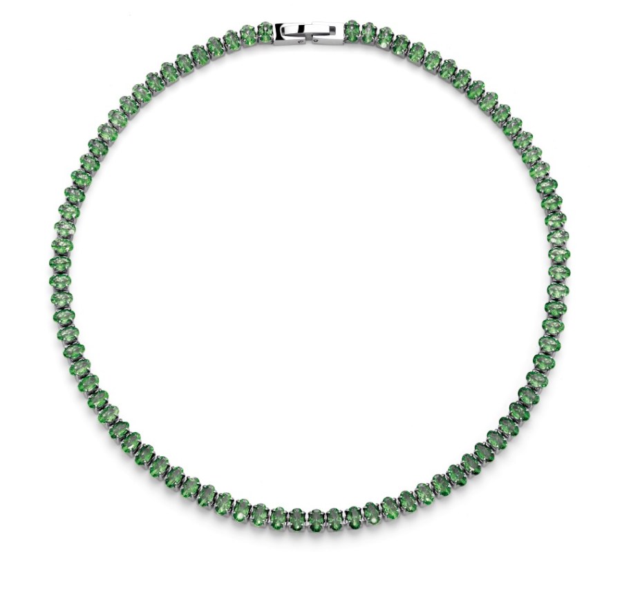 Oliver Weber Luxusní náhrdelník se zirkony Metsaema Tennis 12297 GRE - Náhrdelníky