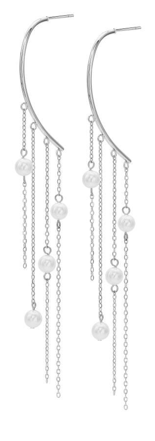 Oliver Weber Luxusní ocelové náušnice s perličkami Lucina 23068 - Náušnice Dlouhé náušnice