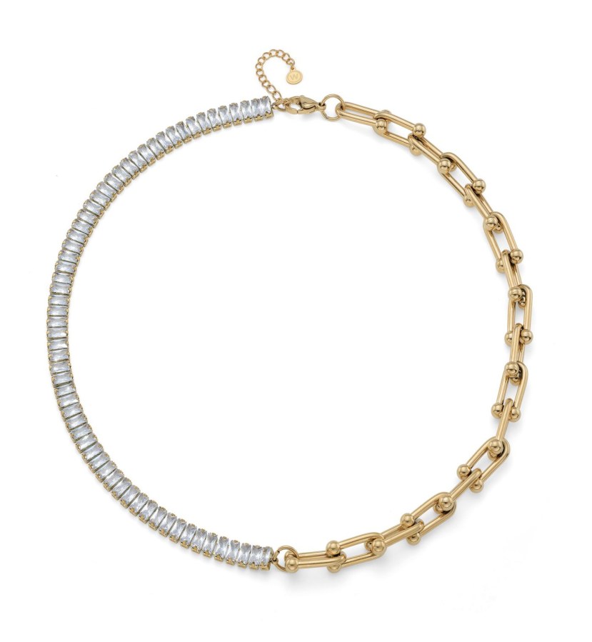 Oliver Weber Luxusní pozlacený náhrdelník s kubickými zirkony Hebo Crystal Spirit 12298G - Náhrdelníky