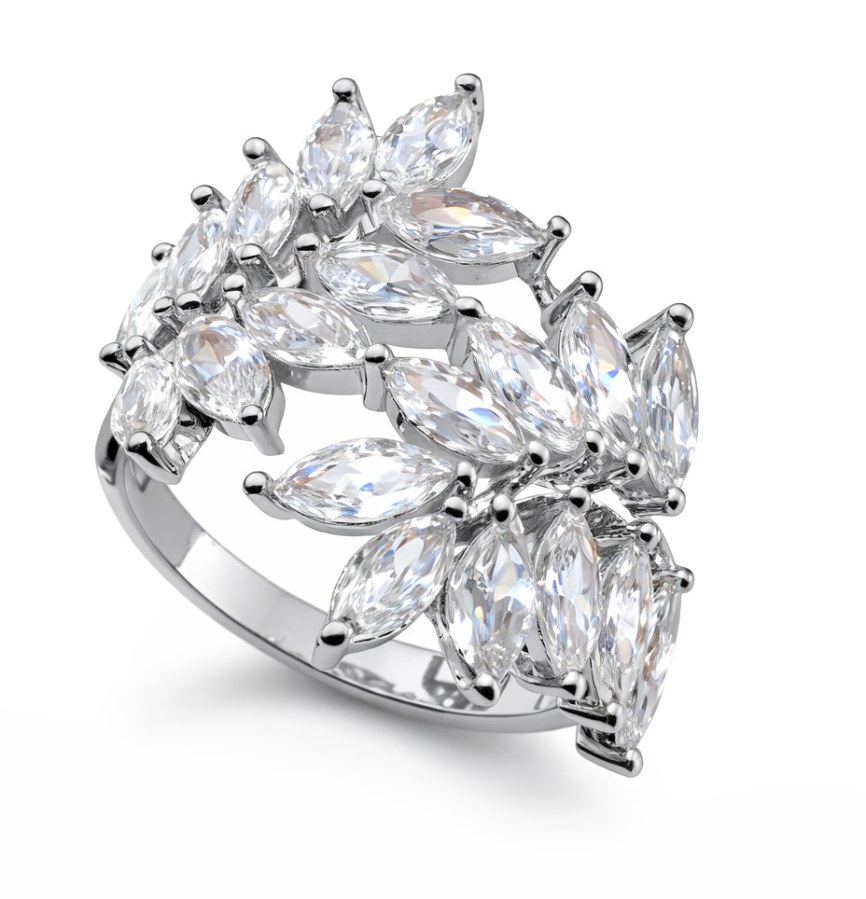 Oliver Weber Luxusní prsten s&nbsp;kubickými zirkony Sheaf 41184 54 mm - Prsteny Prsteny s&nbsp;kamínkem