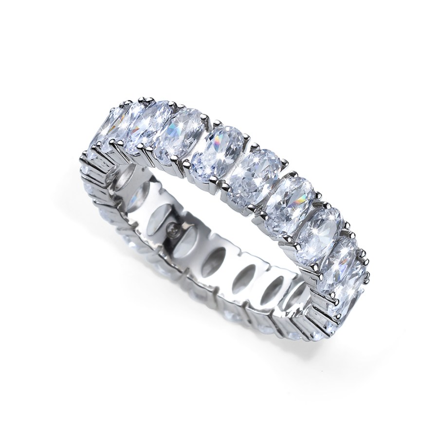Oliver Weber Luxusní stříbrný prsten s krystaly Genuine Oval 63258 61 mm - Prsteny Prsteny s kamínkem