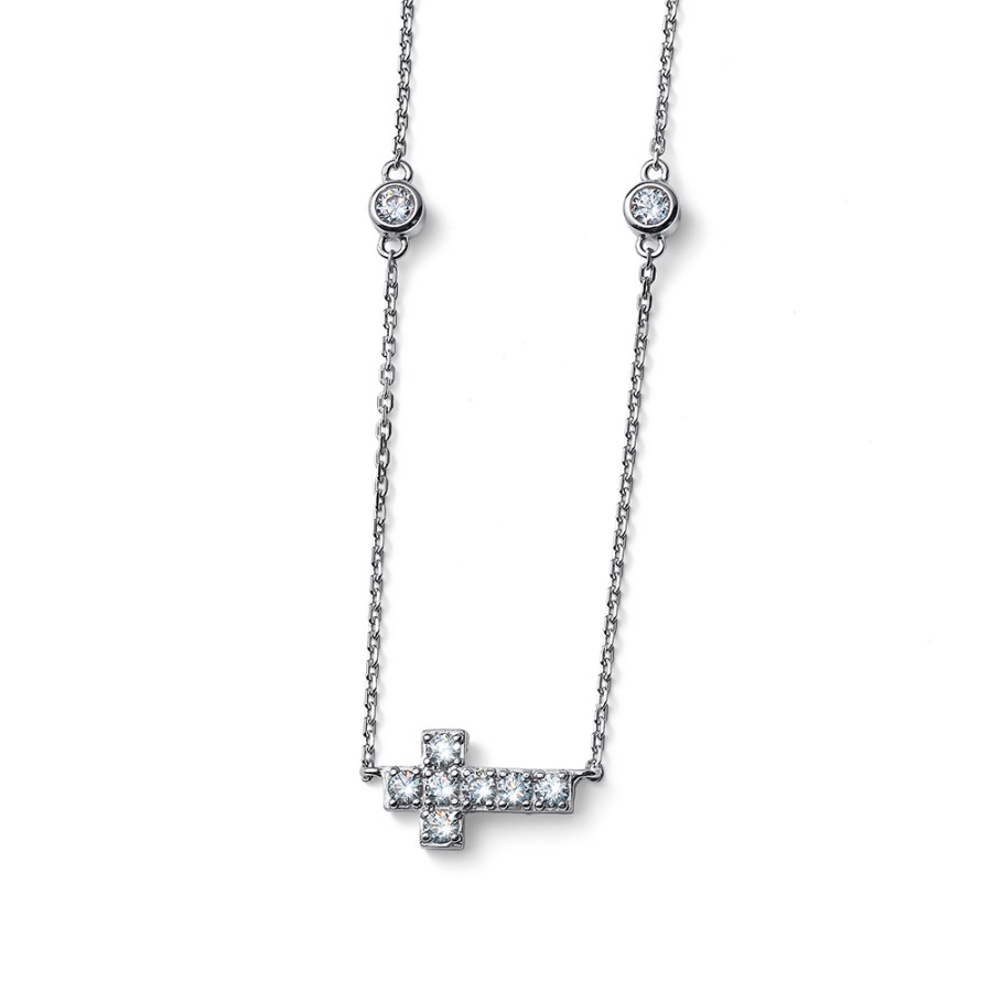 Oliver Weber Nadčasový stříbrný náhrdelník s křížkem Virtue 61192 (řetížek, přívěsek) - Náhrdelníky