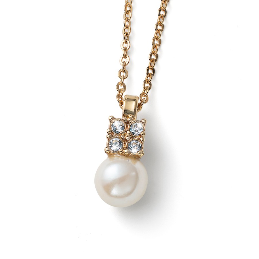 Oliver Weber Nádherný pozlacený náhrdelník s perlou Again 12266G - Náhrdelníky