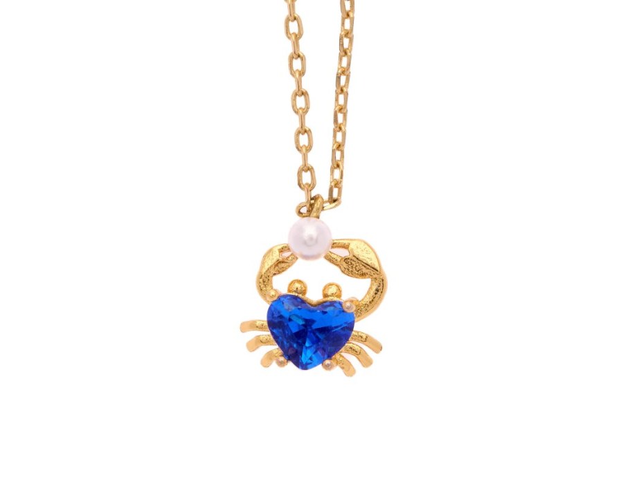 Oliver Weber Pozlacený náhrdelník s krabem a perlou 12446G - Náhrdelníky