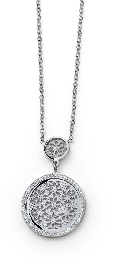 Oliver Weber Půvabný ocelový náhrdelník s kubickými zirkony Ukulan Magic Blossoms 12321 - Náhrdelníky