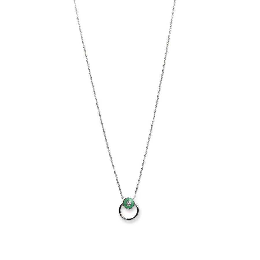 Oliver Weber Stylový stříbrný náhrdelník Apricus 61290 GRE (řetízek, přívěsek) - Náhrdelníky
