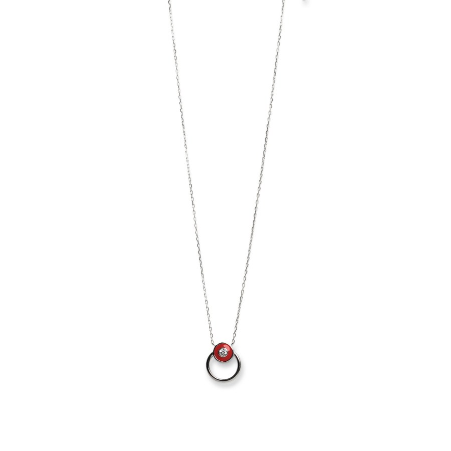 Oliver Weber Stylový stříbrný náhrdelník Apricus 61290 RED (řetízek, přívěsek) - Náhrdelníky