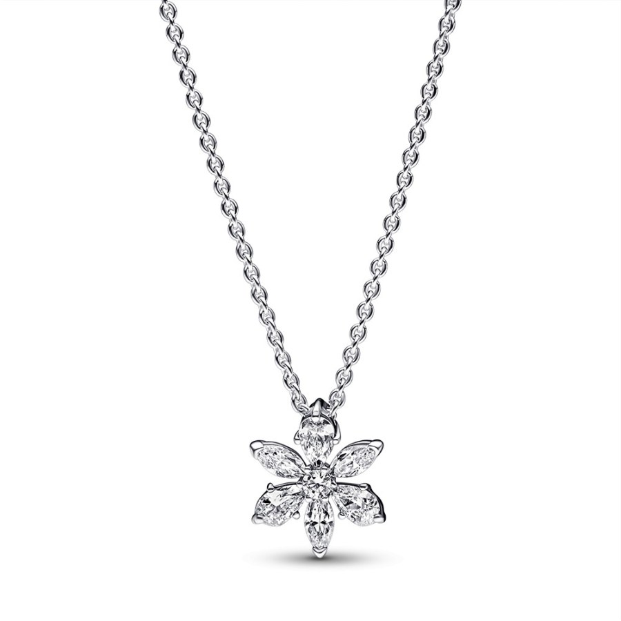 Pandora Blyštivý náhrdelník ze stříbra Květina Timeless 392387C01-45 Pandora Blyštivý náhrdelník ze stříbra Květina Timeless 392387C01-45 - Náhrdelníky Náhrdelníky s kameny