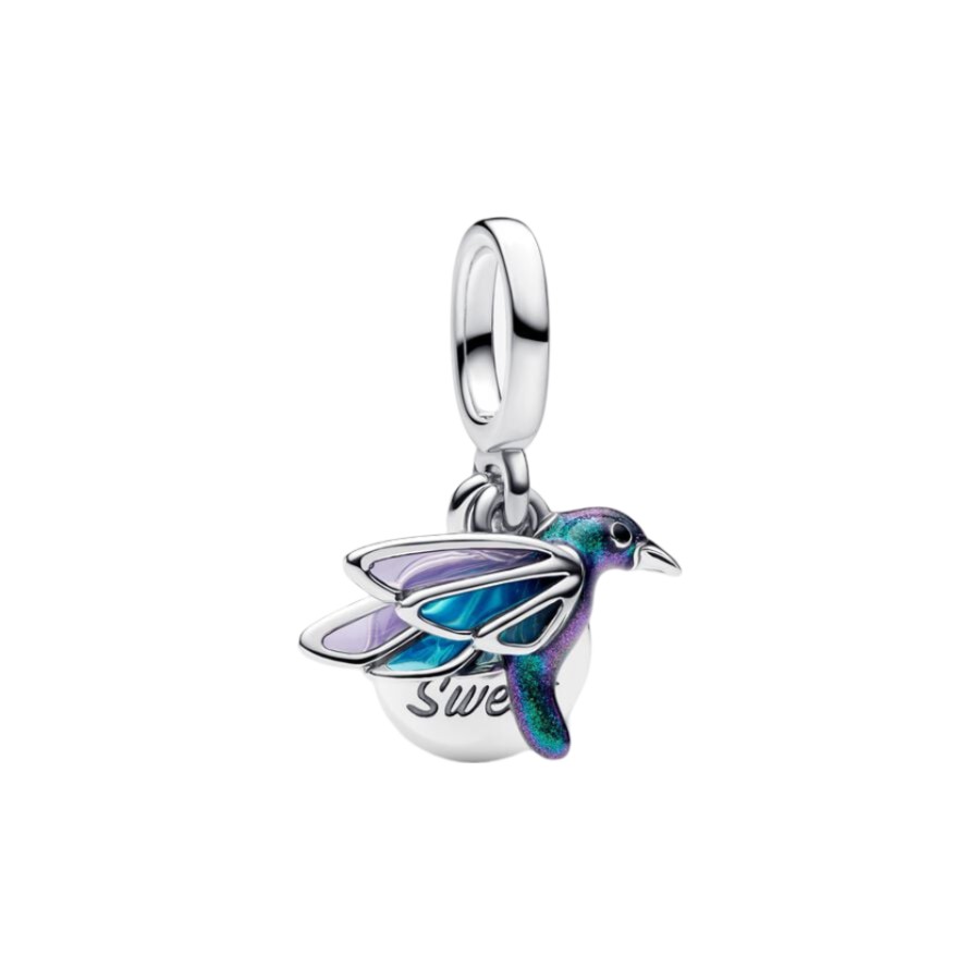 Pandora Dvojitý stříbrný přívěsek s kolibříkem Moments 793746C01 Pandora Dvojitý stříbrný přívěsek s kolibříkem Moments 793746C01 - Přívěsky a korálky