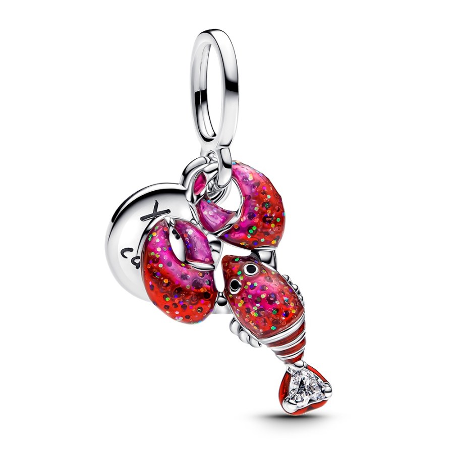 Pandora Stříbrný dvojitý přívěsek Třpytivý humr Moments 793676C01