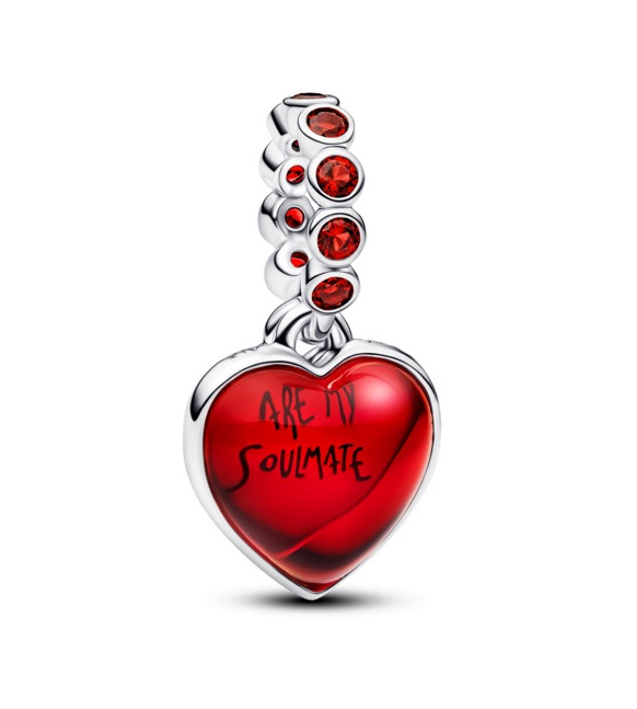 Pandora Dvojitý visací přívěsek Červené srdce Moments 794429C01