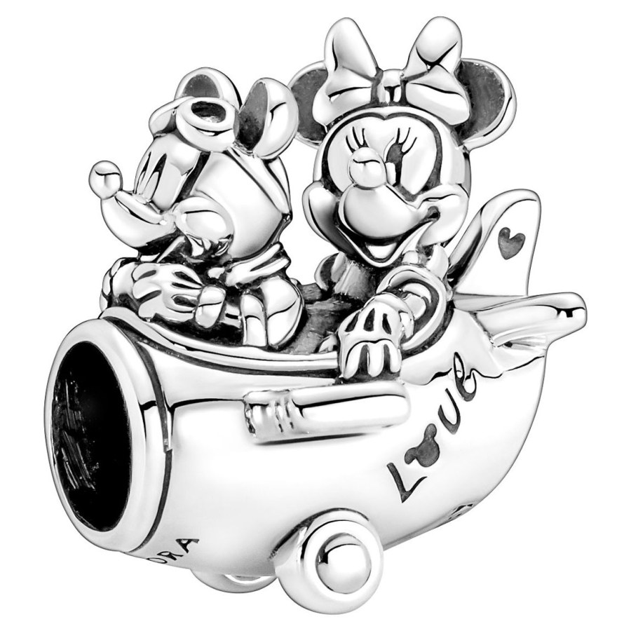 Pandora Hravý stříbrný korálek Mickey a Minnie v letadle 790108C00 - Přívěsky a korálky