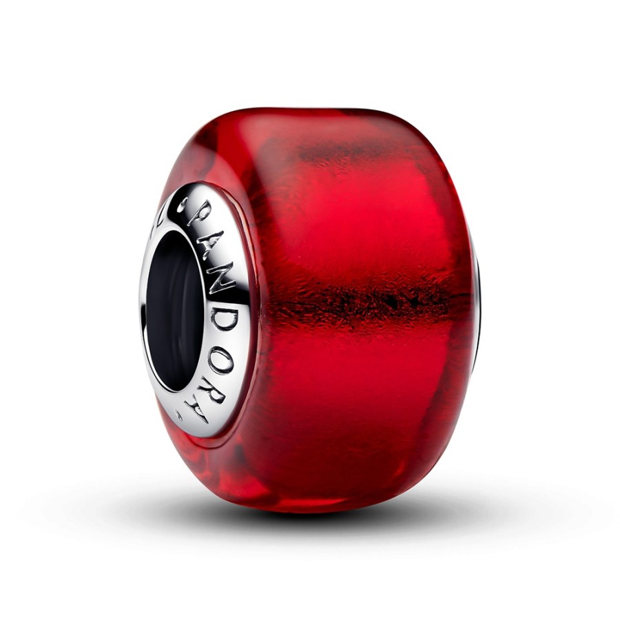 Pandora Krásný korálek z&nbsp;červeného muranského skla Moments 794425C00 - Přívěsky Přívěsky na náramky