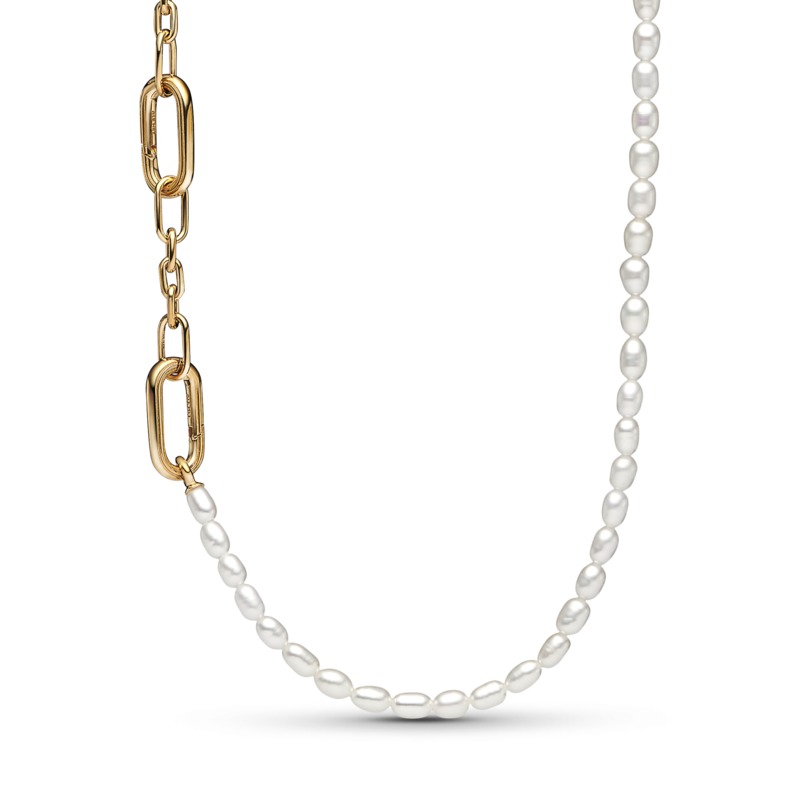 Pandora Luxusní pozlacený náhrdelník s pravými perlami Shine Me 362302C01-45 Pandora Luxusní pozlacený náhrdelník s pravými perlami Shine Me 362302C01-45 - Náhrdelníky Perlové náhrdelníky