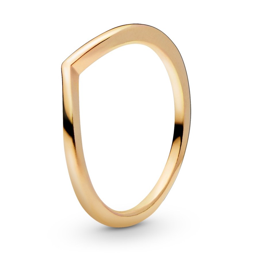 Pandora Minimalistický pozlacený prsten Shine Timeless 168742C00 52 mm - Prsteny Prsteny bez kamínku