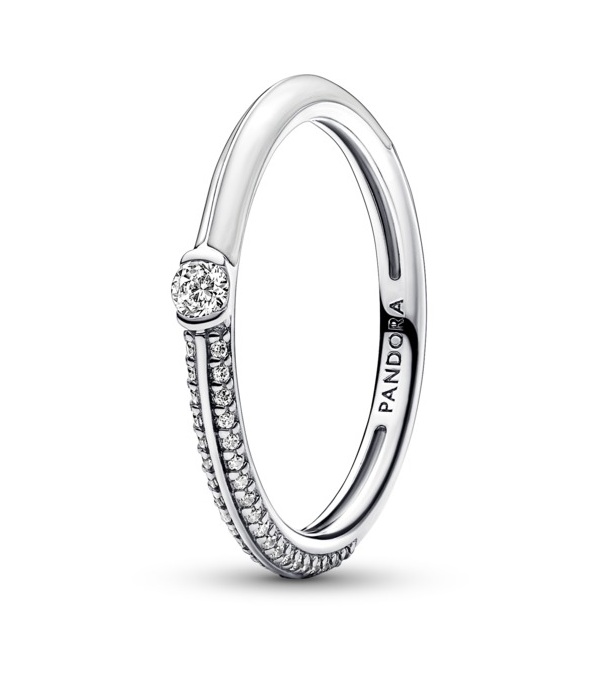 Pandora Půvabný stříbrný prsten se zirkony Me 192528C02 50 mm Pandora Půvabný stříbrný prsten se zirkony Me 192528C02 50 mm - Prsteny Prsteny s kamínkem