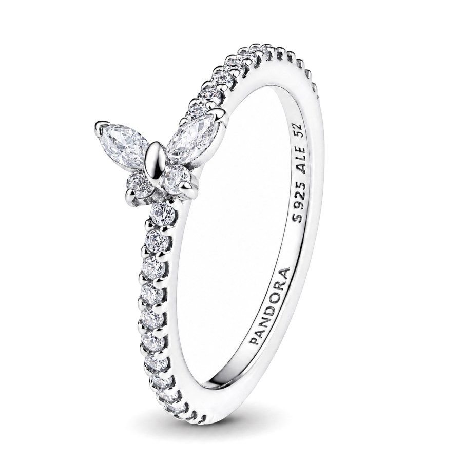 Pandora Něžný stříbrný prsten Čirý motýlek Timeless 194269C03 54 mm