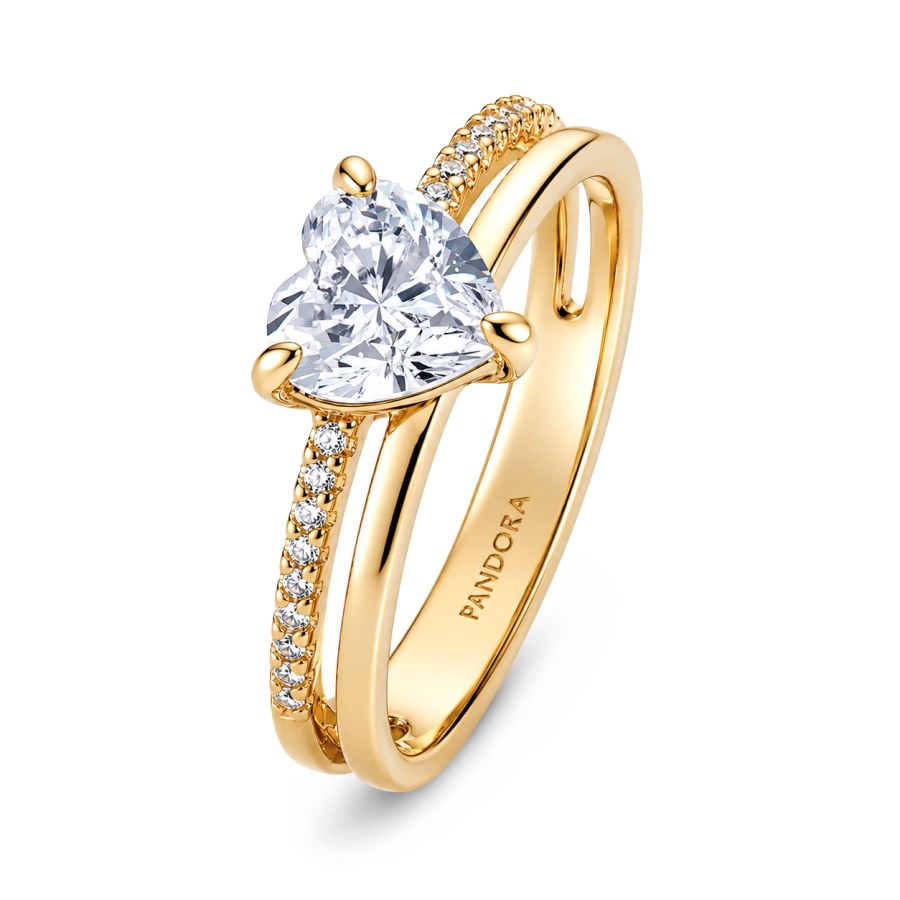 Pandora Okouzlující pozlacený prsten se zirkony Timeless Shine 163100C01 56 mm - Prsteny Prsteny s&nbsp;kamínkem