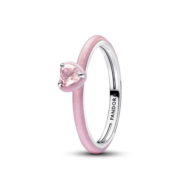 Pandora Originální růžový prsten ze stříbra ME 193088C02 48 mm - Prsteny Prsteny s kamínkem