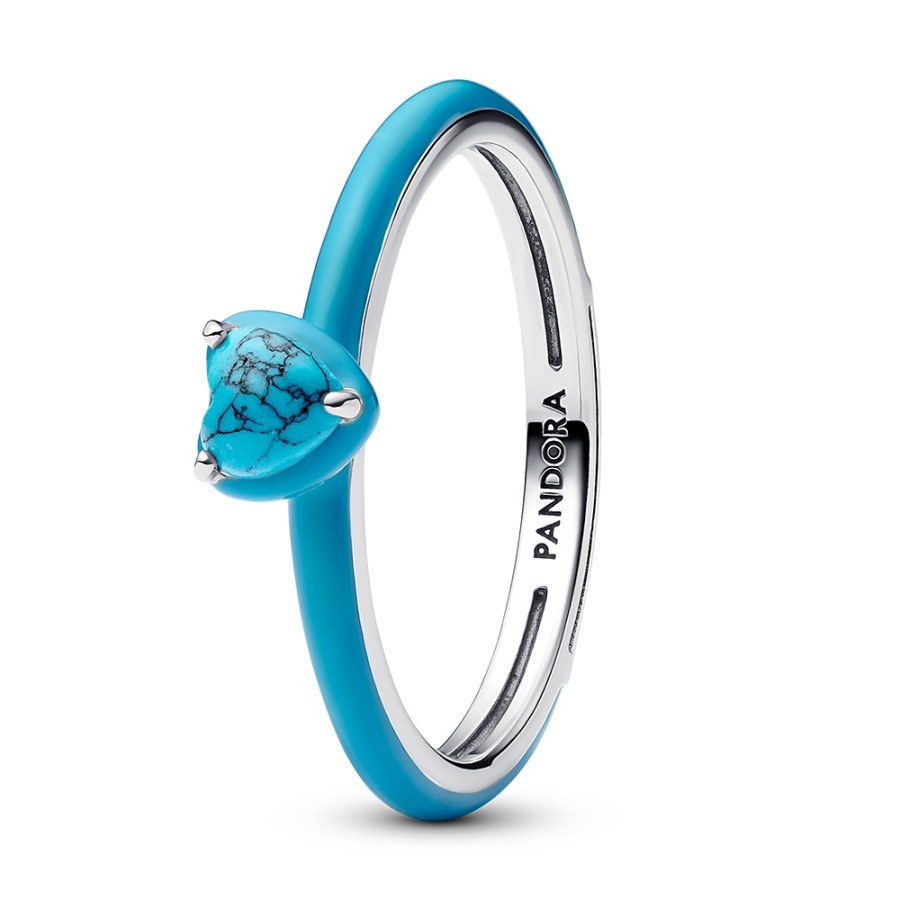 Pandora Originální tyrkysový prsten ze stříbra ME 193828C01 48 mm - Prsteny Prsteny s&nbsp;kamínkem