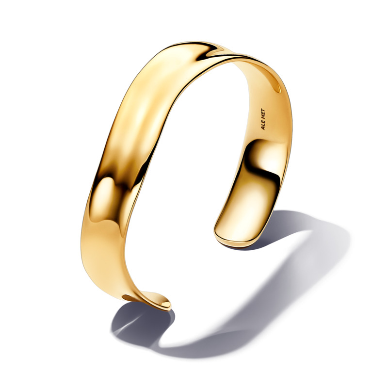 Pandora Pevný otevřený pozlacený náramek s&nbsp;organickým tvarem Shine Essence 563302C00 19 cm - Náramky Pevné náramky