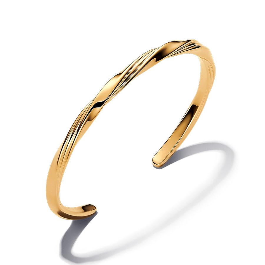 Pandora Pevný otevřený pozlacený náramek Shine Essence 563869C00 17,5 cm Pandora Pevný otevřený pozlacený náramek Shine Essence 563869C00 17,5 cm - Náramky Pevné náramky