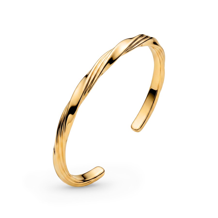 Pandora Pevný otevřený pozlacený náramek Shine Essence 563869C00 16 cm