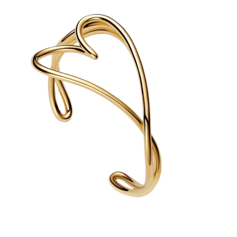 Pandora Pevný pozlacený náramek ve tvaru srdce Shine 563808C00 17,5 cm Pandora Pevný pozlacený náramek ve tvaru srdce Shine 563808C00 17,5 cm - Náramky Pevné náramky