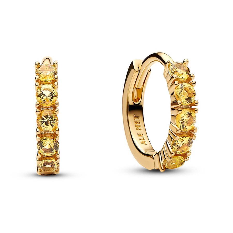 Pandora Pozlacené kruhy se žlutými krystaly Timeless Shine 263849C01 Pandora Pozlacené kruhy se žlutými krystaly Timeless Shine 263849C01 - Náušnice Kruhy