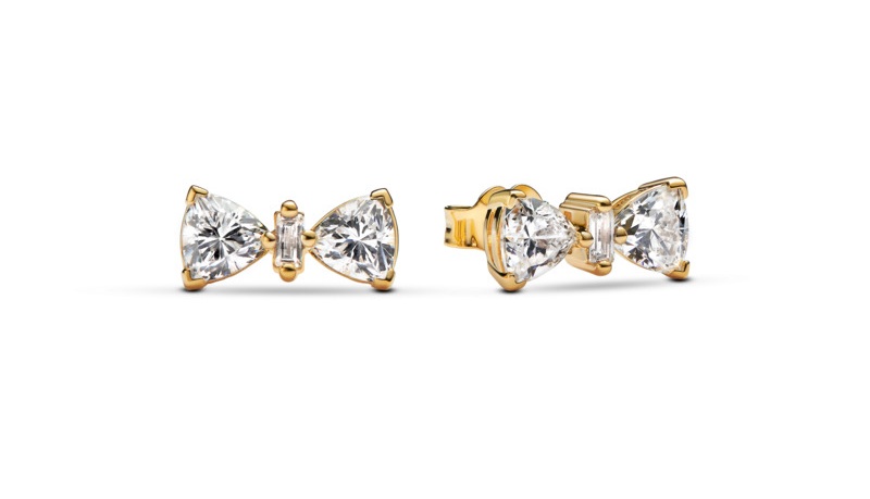 Pandora Třpytivé pozlacené náušnice mašličky Timeless Shine 263507C01 Pandora Třpytivé pozlacené náušnice mašličky Timeless Shine 263507C01 - Náušnice Pecky