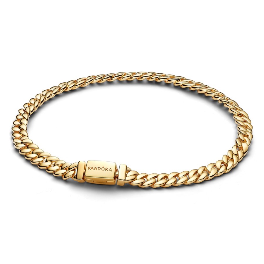 Pandora Pozlacený kubánský náramek Shine Timeless 564367C00 20 cm