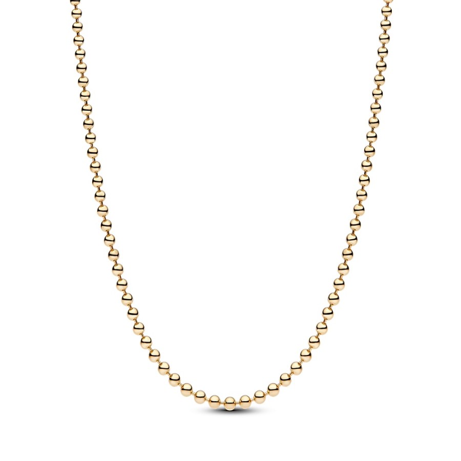 Pandora Pozlacený kuličkový řetízek Moments Shine 364354C00 50 cm - Řetízky Řetízky na krk