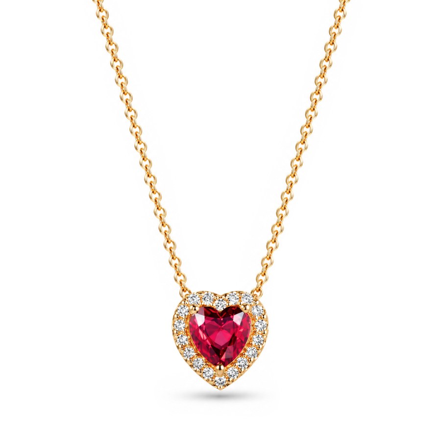 Pandora Pozlacený náhrdelník se srdíčkem Shine Timeless 368425C02-45