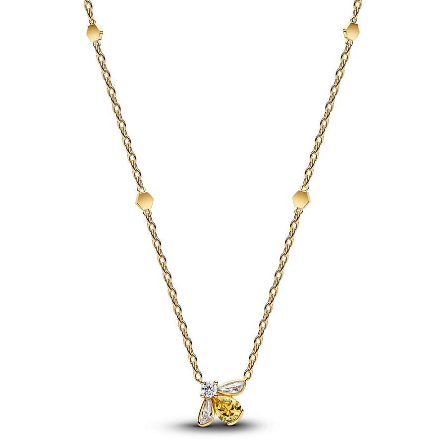 Pandora Pozlacený náhrdelník Včelka Shine Timeless 364560C01 - Náhrdelníky Náhrdelníky s&nbsp;kameny