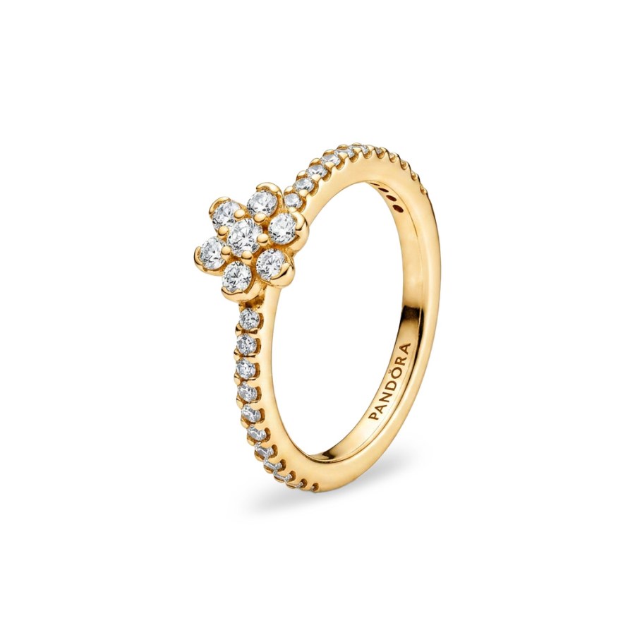 Pandora Pozlacený prsten Čirá květina Shine Timeless 164499C01 56 mm - Prsteny Prsteny s&nbsp;kamínkem