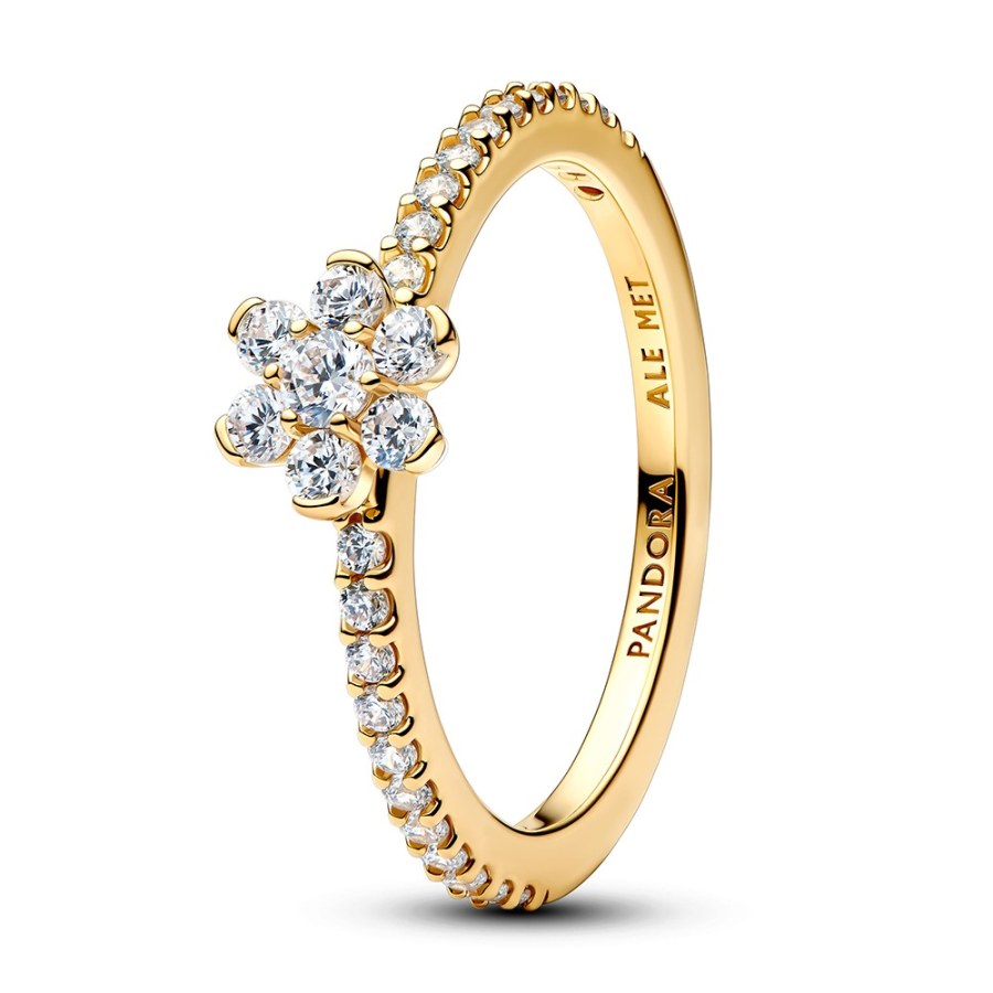 Pandora Pozlacený prsten Čirá květina Shine Timeless 164499C01 56 mm - Prsteny Prsteny s&nbsp;kamínkem