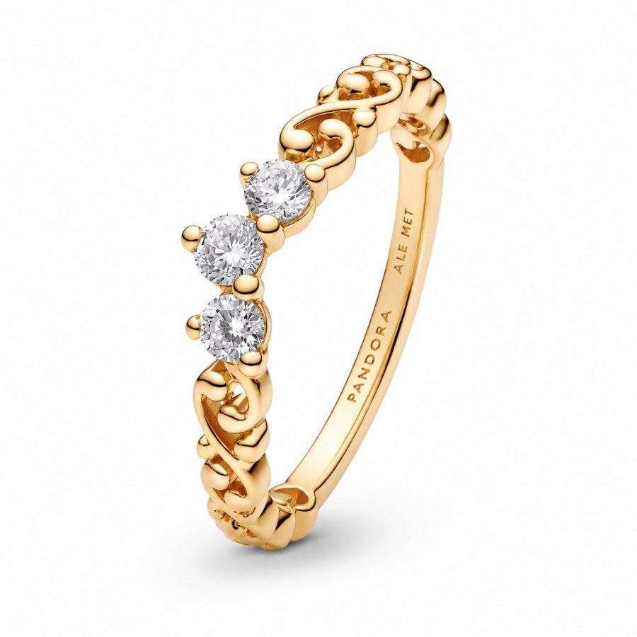 Pandora Pozlacený prsten Královský diadém se spirálkami Shine Moments 162232C01 52 mm - Prsteny Prsteny s&nbsp;kamínkem