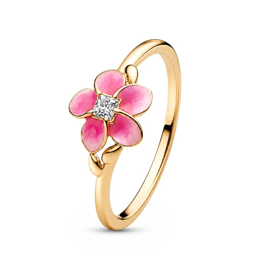 Pandora Pozlacený prsten Květina Vaiany Shine Disney 163844C01 52 mm