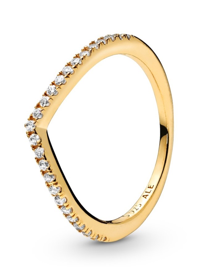 Pandora Pozlacený prsten s kamínky Timeless Shine 168758C01 56 mm