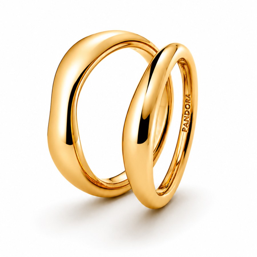 Pandora Pozlacený set prstenů Shine Essence 163264C00 60 mm