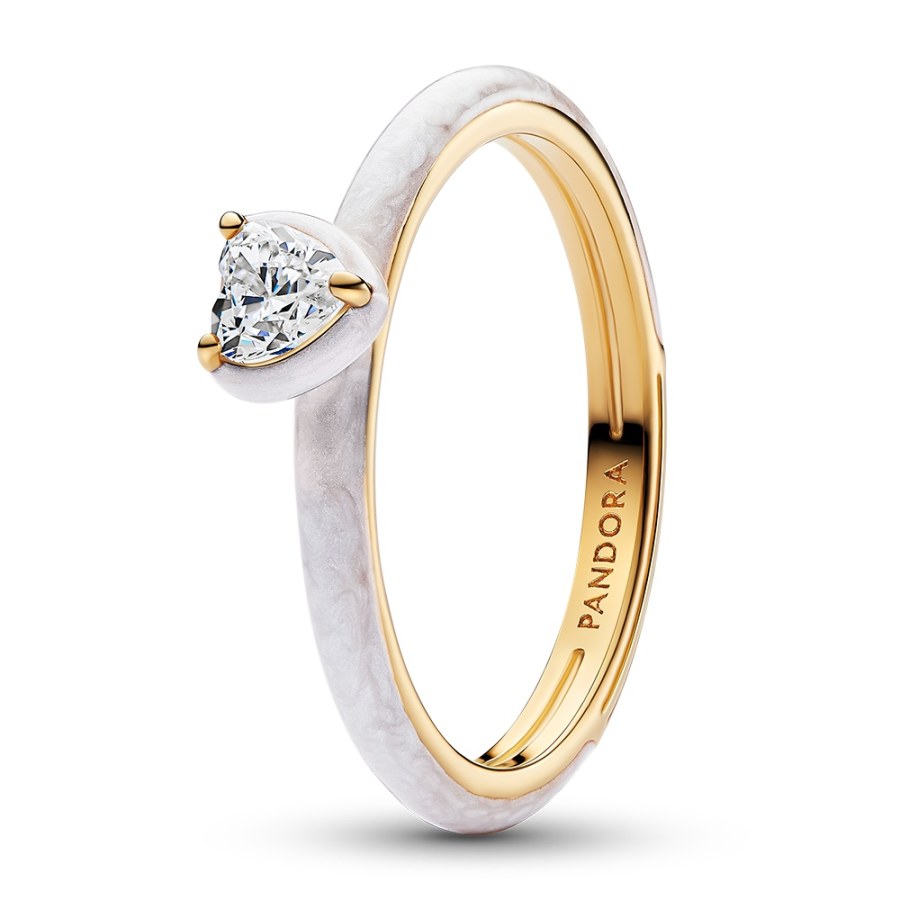 Pandora Překrásný bílý prsten s kubickým zirkonem ME Shine 163088C01 50 mm