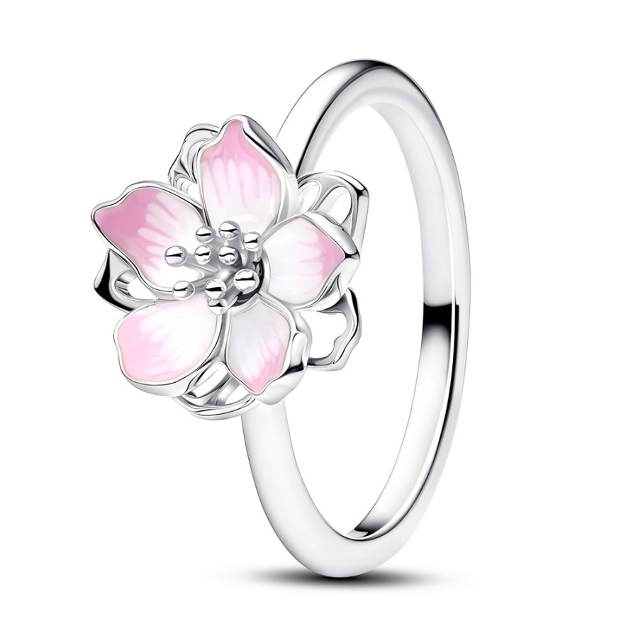 Pandora Překrásný stříbrný prsten Třešňový květ 194371C01 54 mm - Prsteny Prsteny bez kamínku